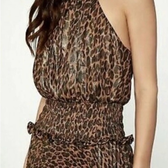 BCBG Max Azaria animal print/leopard printed smocked waisted halter dress - Picture 14 of 14